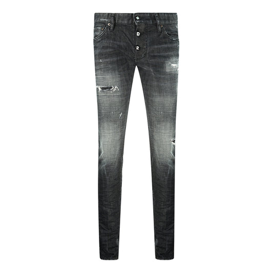 Dsquared2 Slim Jean 1964 Destroyed Black Jeans - Nova Clothing