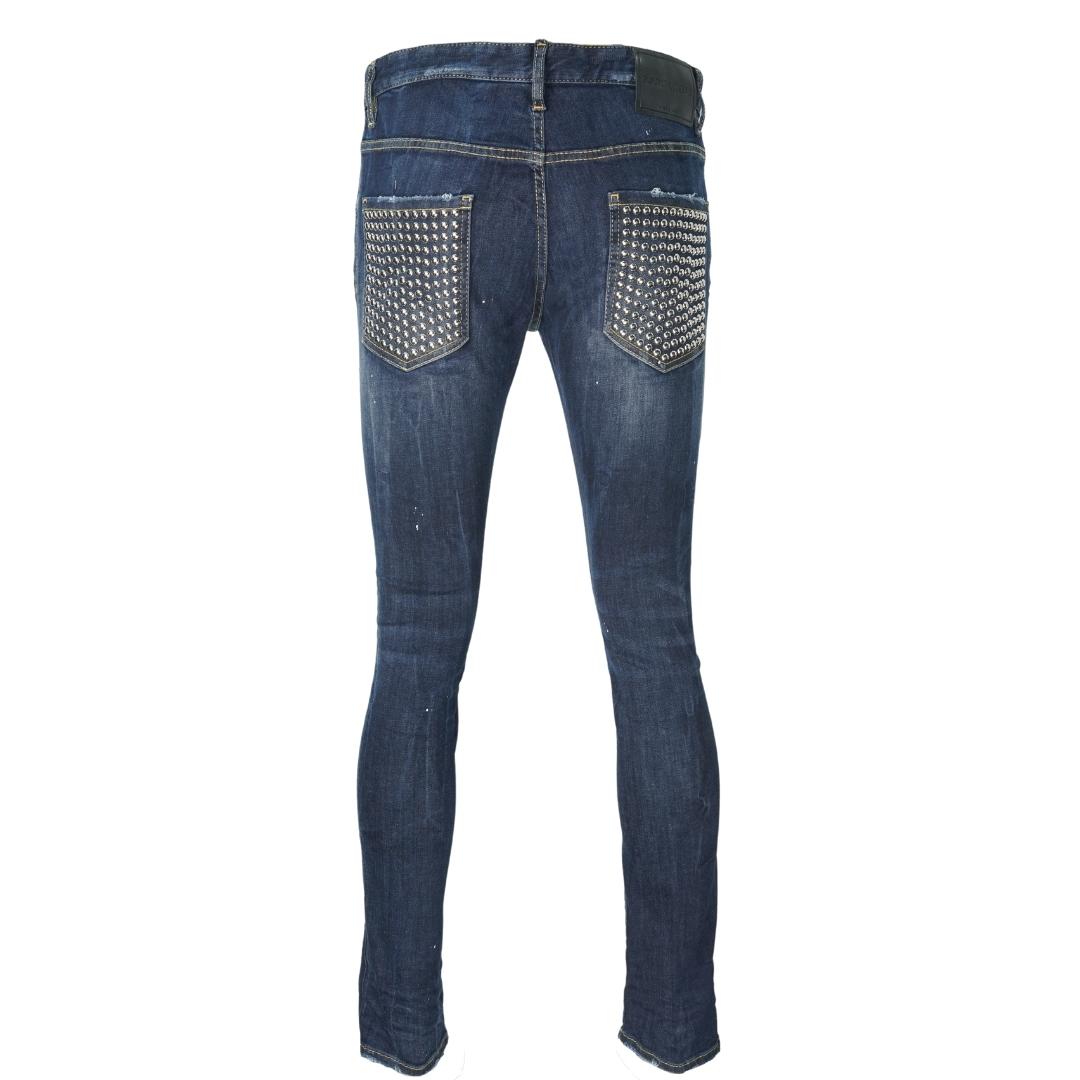 Dsquared2 Skater Jean Destroyed Stud Pocket Jeans