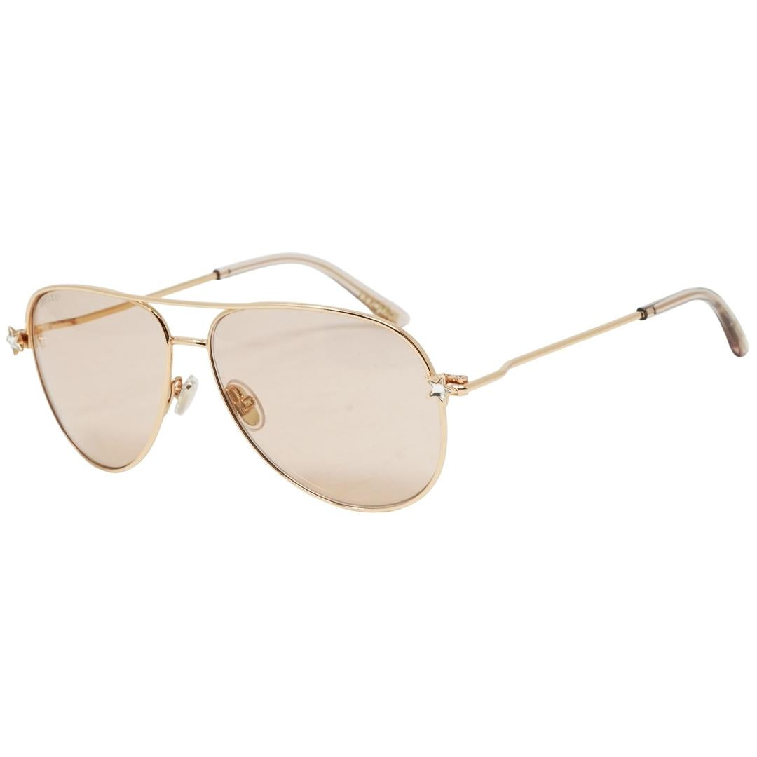 Jimmy Choo Pink Lens Sansa Gold Sunglasses