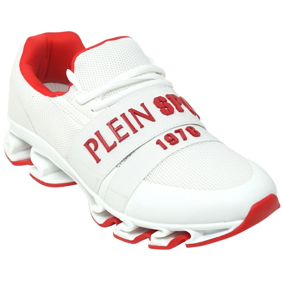 Plein Sport Tape Logo White Red Sneakers
