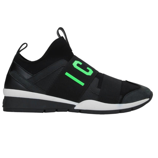 Dsquared2 Green ICON Logo Strap Black Sneakers - Nova Clothing