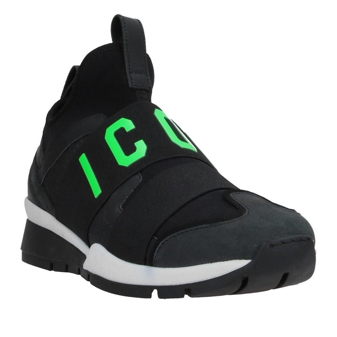 Dsquared2 Green ICON Logo Strap Black Sneakers - Nova Clothing