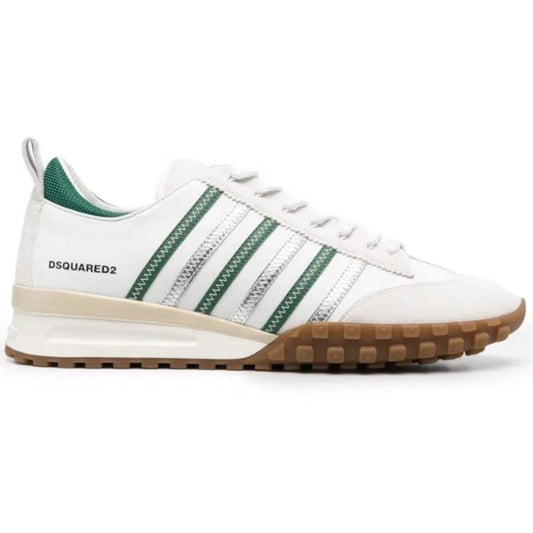 Dsquared2 Green Striped White Sneakers