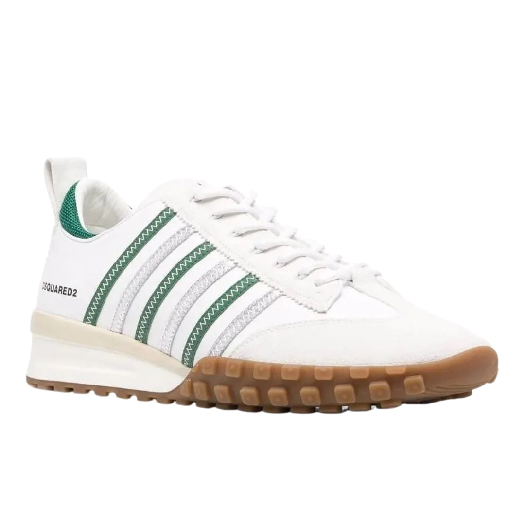 Dsquared2 Green Striped White Sneakers