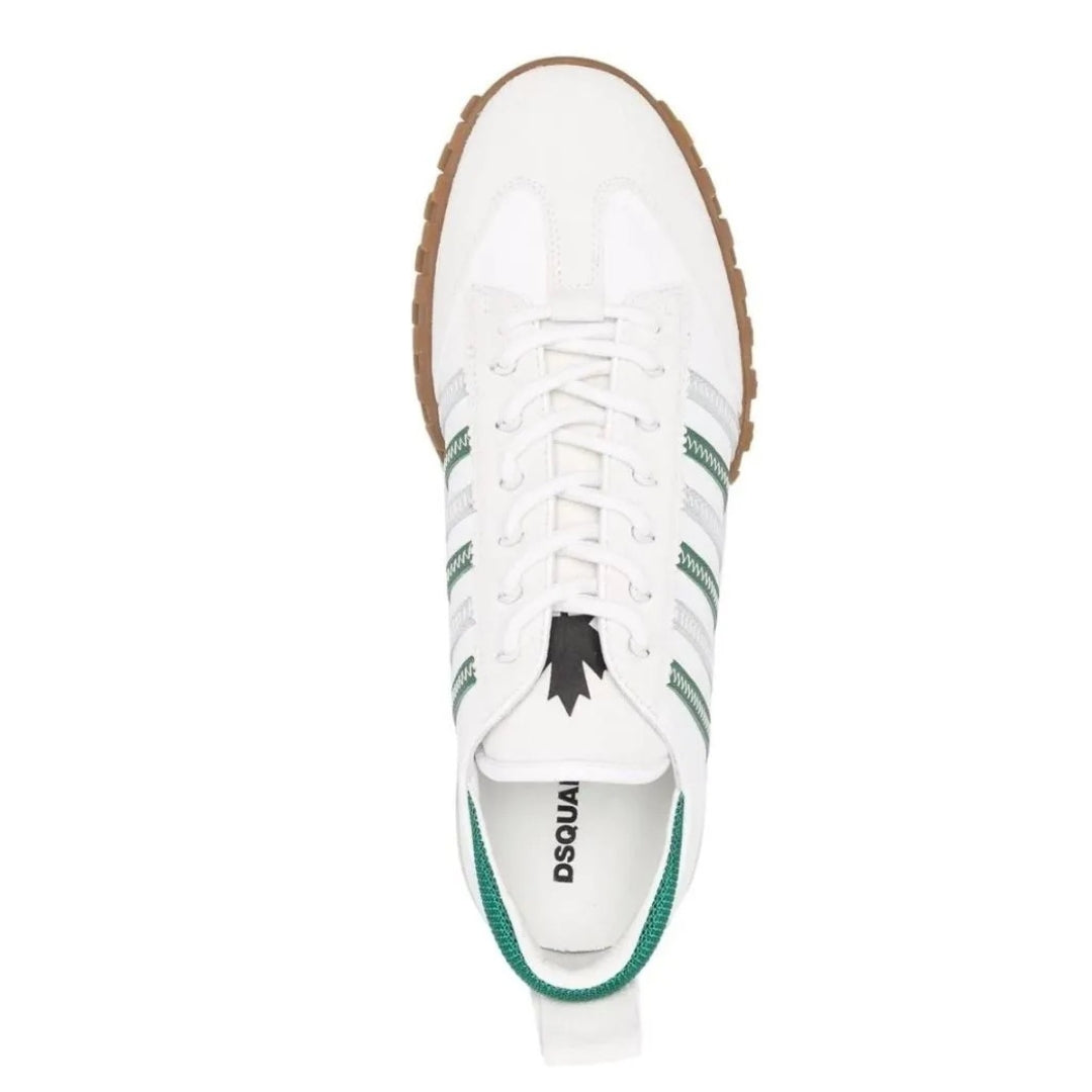 Dsquared2 Green Striped White Sneakers