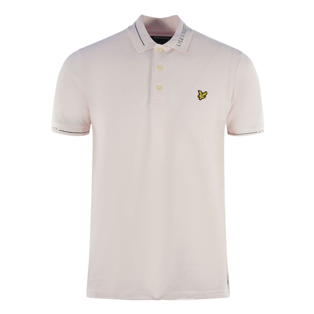 Lyle & Scott Branded Collar Stonewash Pink Polo Shirt