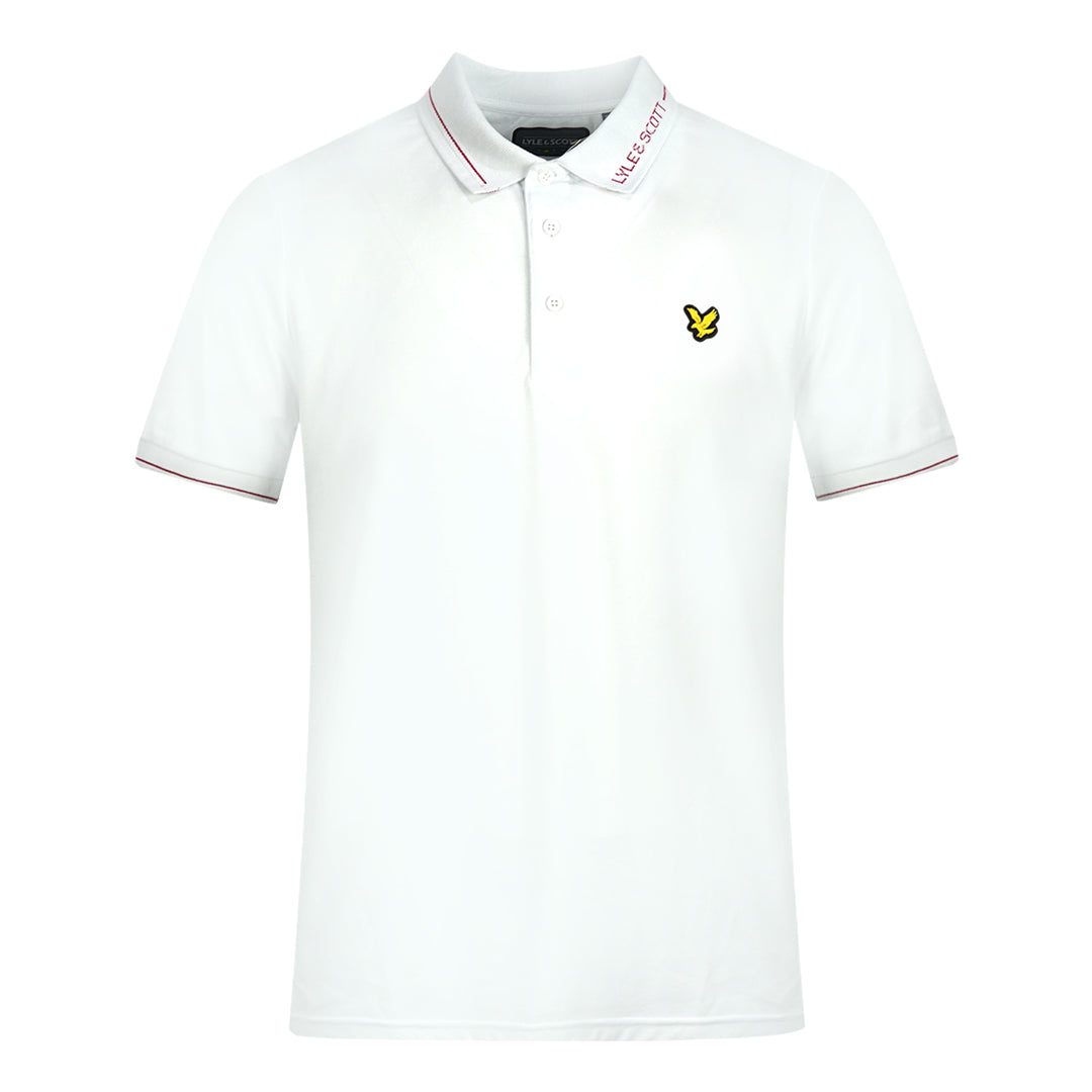 Lyle Scott White Branded Collar Polo Shirt