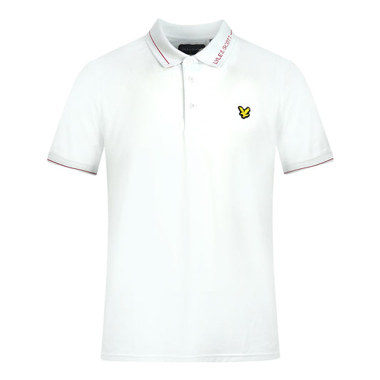 Lyle & Scott White Branded Collar Polo Shirt