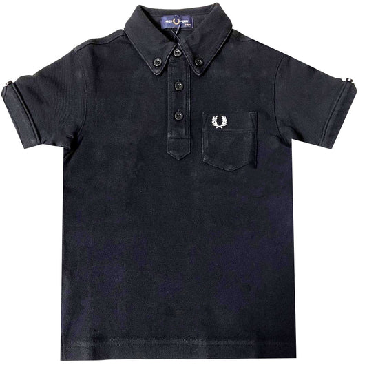 Fred Perry SY1503 102 Kids Black Polo Shirt