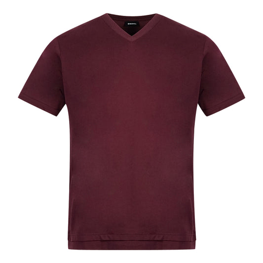 Diesel T-Cherubik-New Burgundy V-Neck T-Shirt