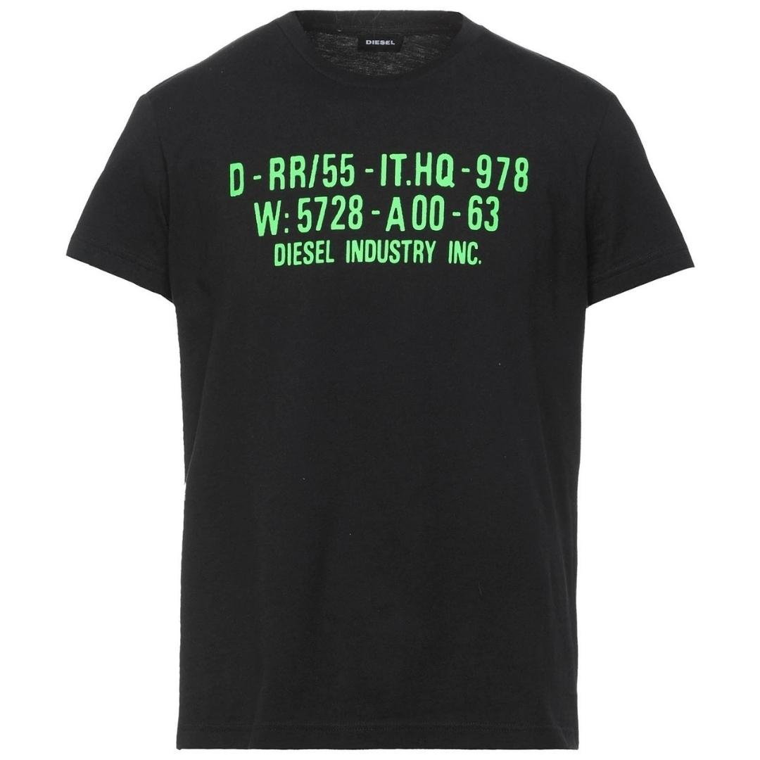 Diesel Green 978 Logo Black T-Shirt - Nova Clothing