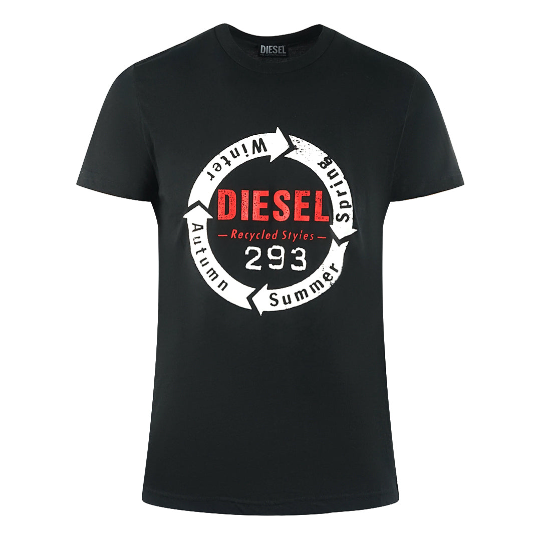 Diesel Recycled Styles Logo Black T-Shirt