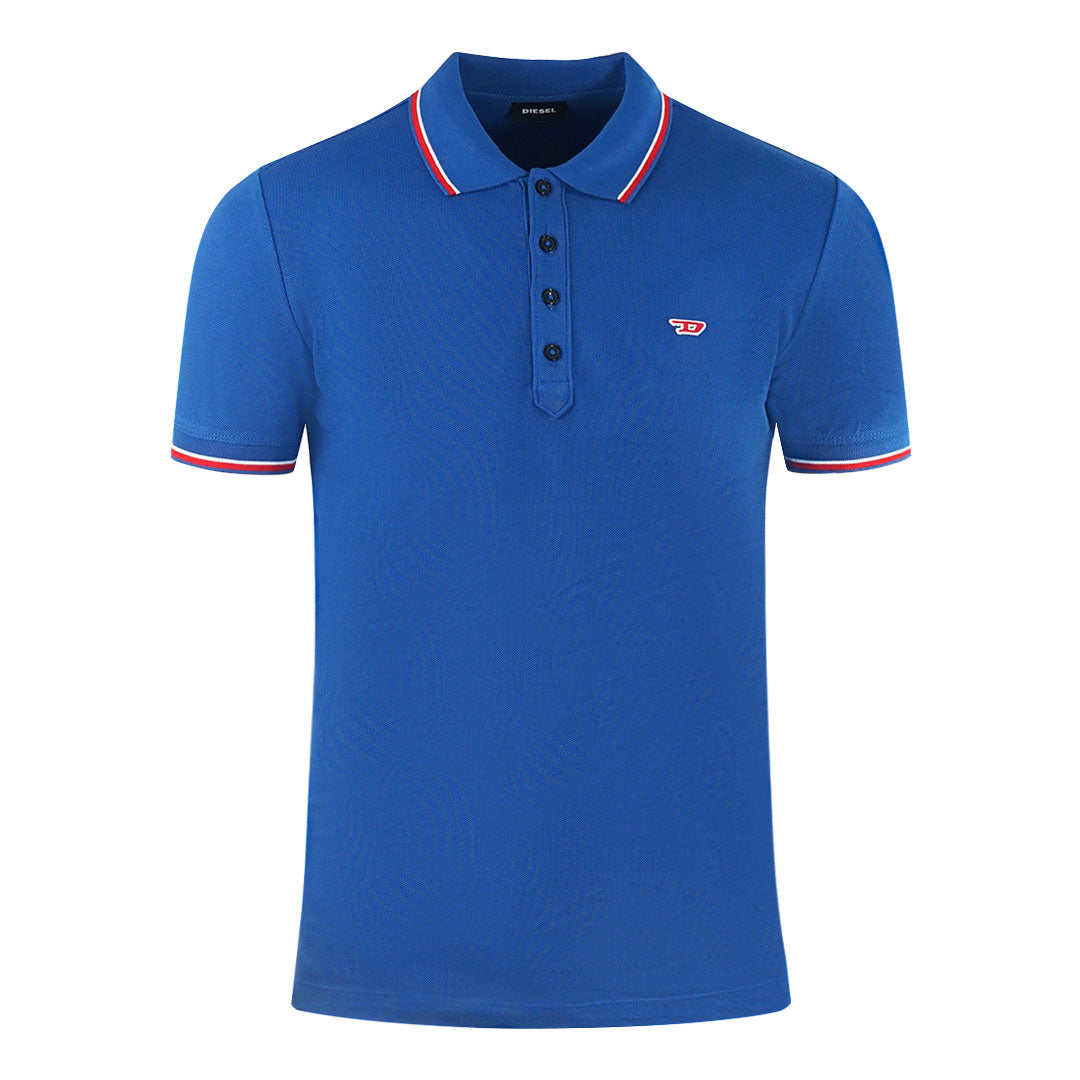 Diesel Twin Tipped Design Bright Blue Polo Shirt