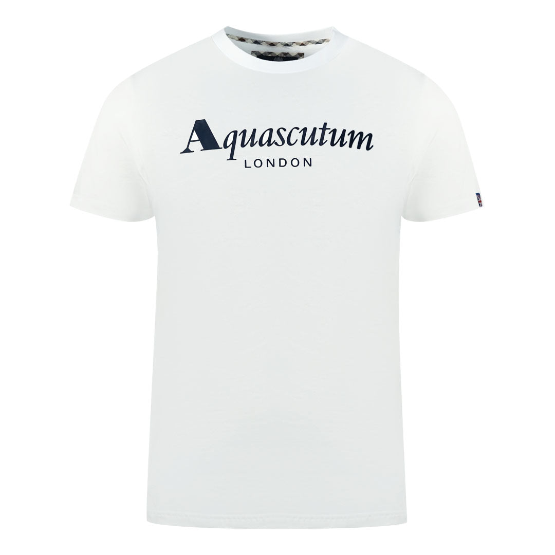 Aquascutum London Brand Logo White T-Shirt