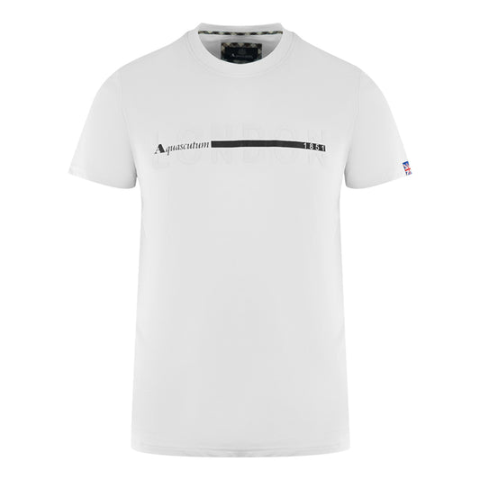 Aquascutum London 1851 Split Logo White T-Shirt