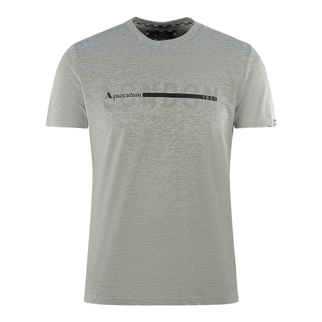 Aquascutum London 1851 Split Logo Grey T-Shirt