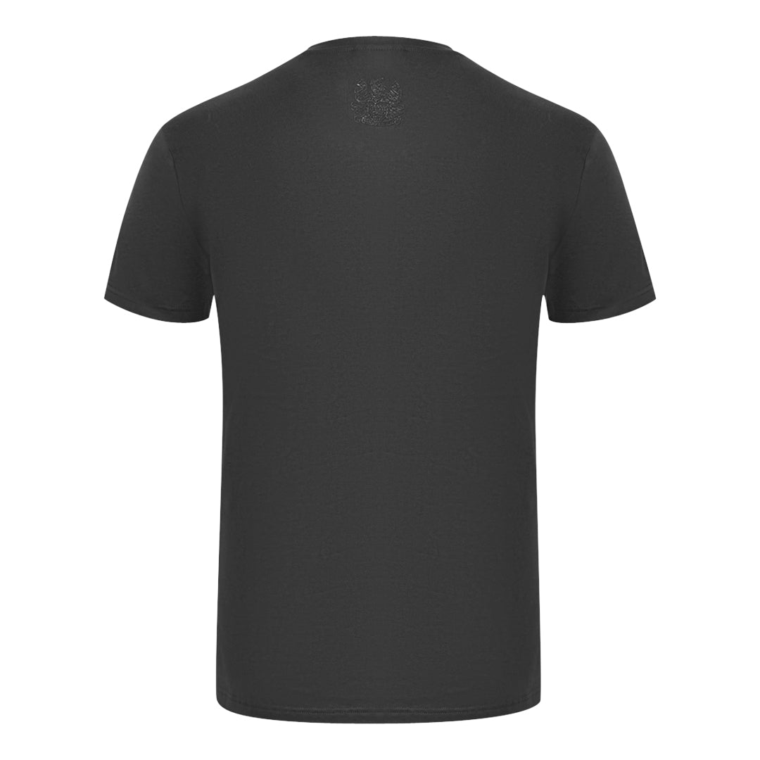Aquascutum Shoulder Brand Logo Black T-Shirt