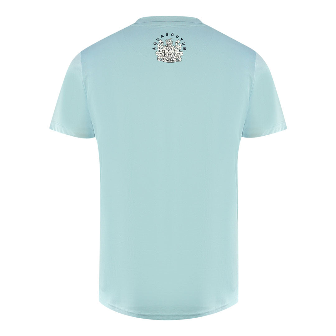 Aquascutum London Embroidered A Logo Sky Blue T-Shirt