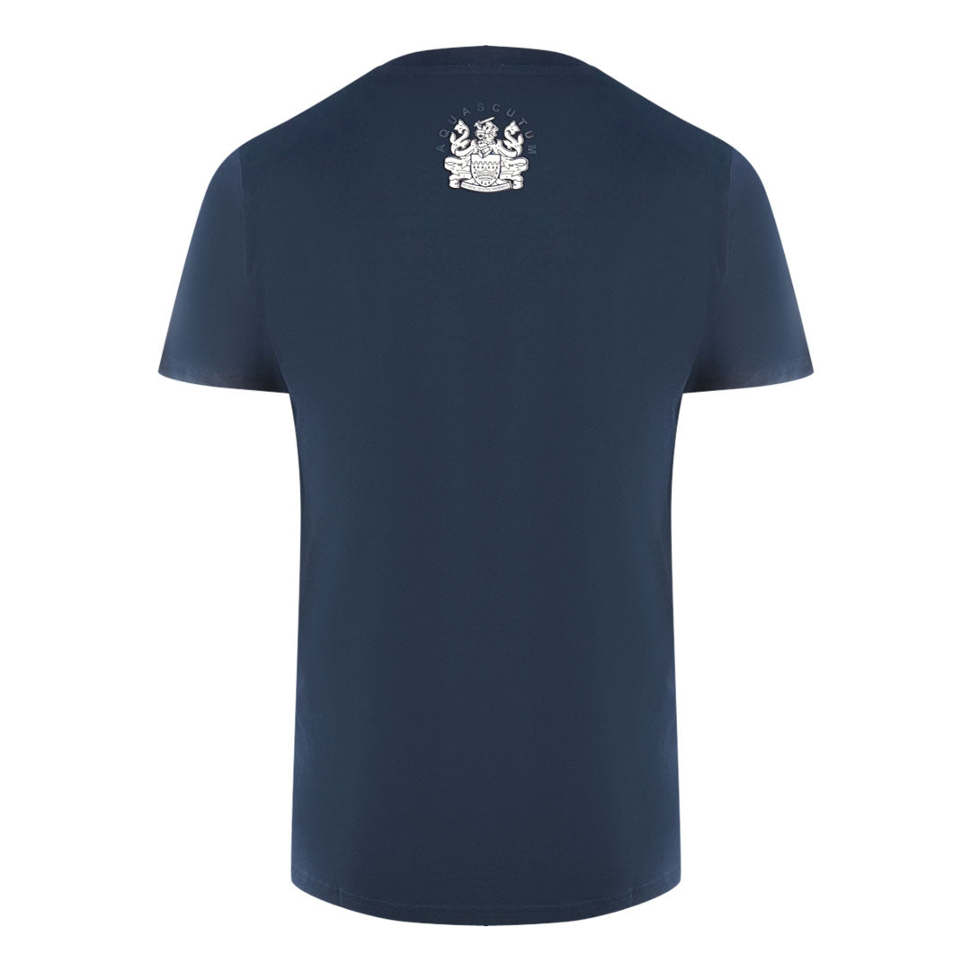 Aquascutum London Embroidered A Logo Navy Blue T-Shirt