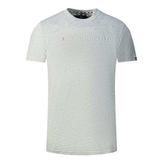Aquascutum Brand Embossed Logo Grey T-Shirt
