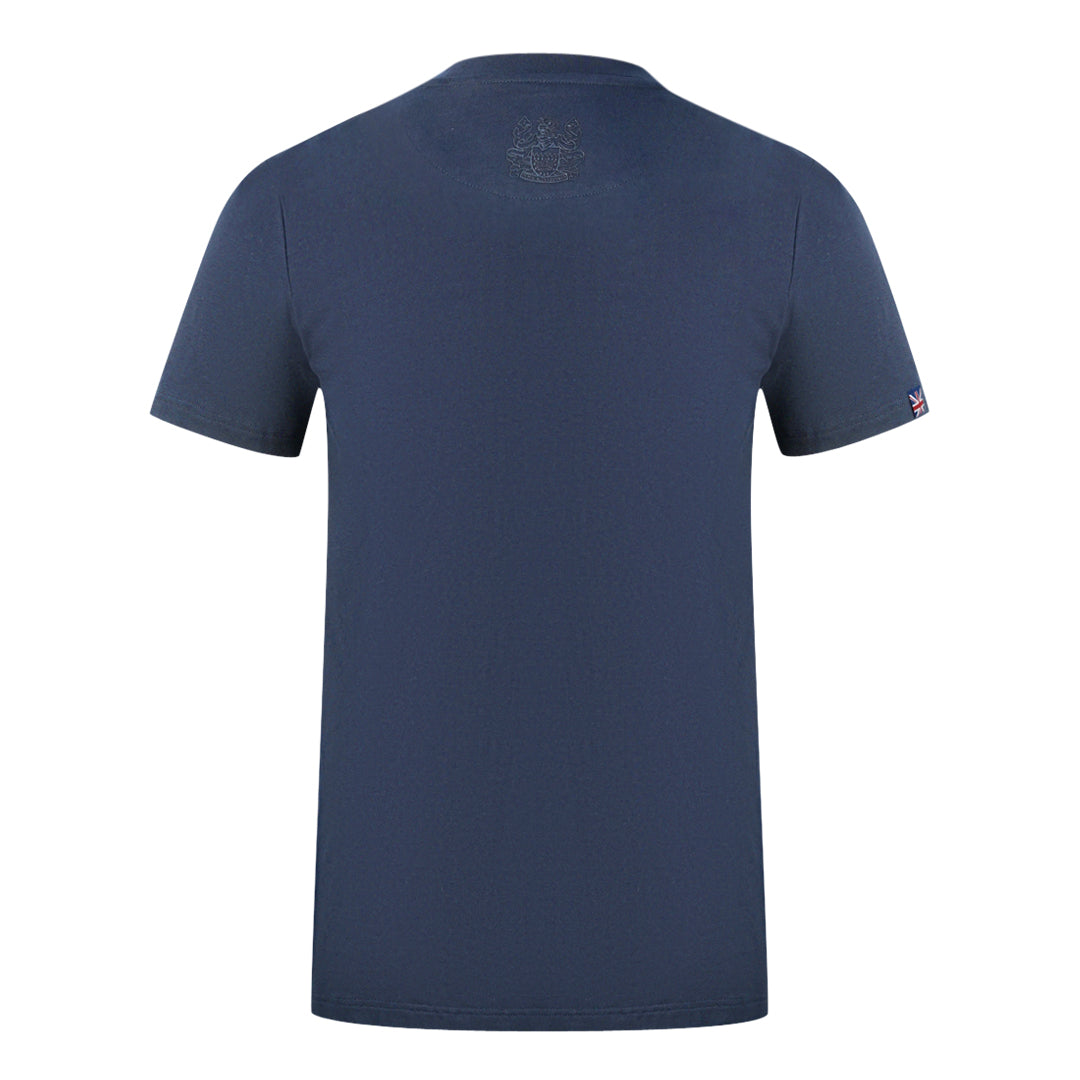 Aquascutum 1851 Aq Logo Navy Blue T Shirt