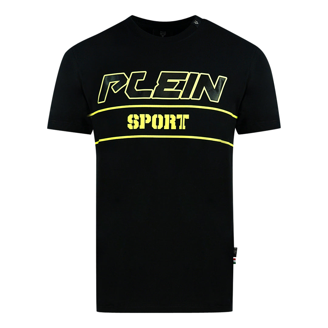 Plein Sport Block Gold Logo Black T-Shirt