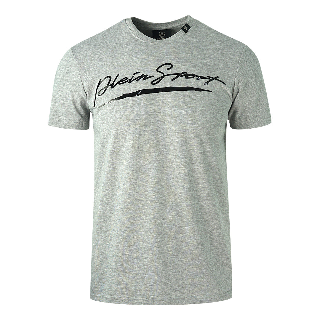 Plein Sport Brand Signature Logo Grey T-Shirt