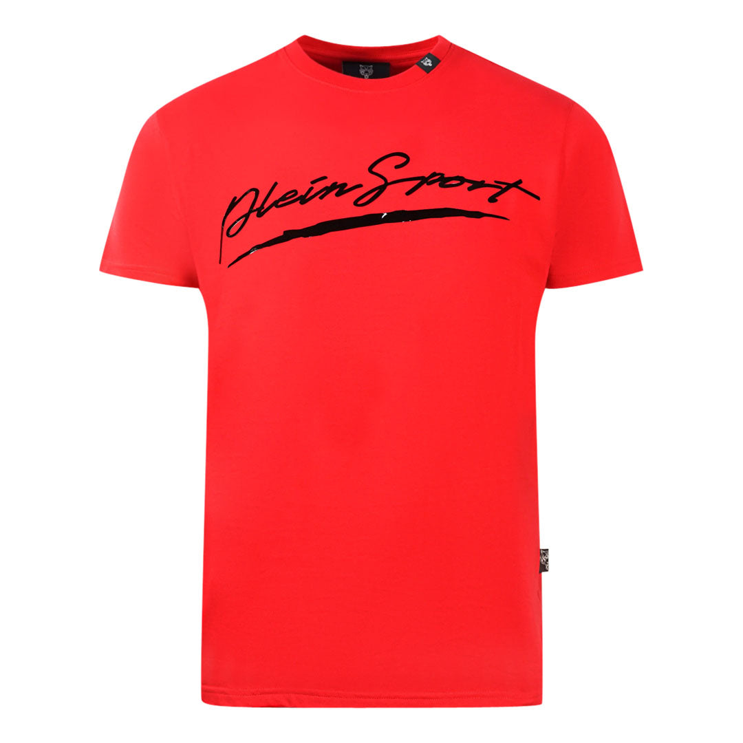 Plein Sport Brand Signature Logo Red T-Shirt
