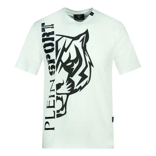 Plein Sport Tiger Side Logo White T-Shirt