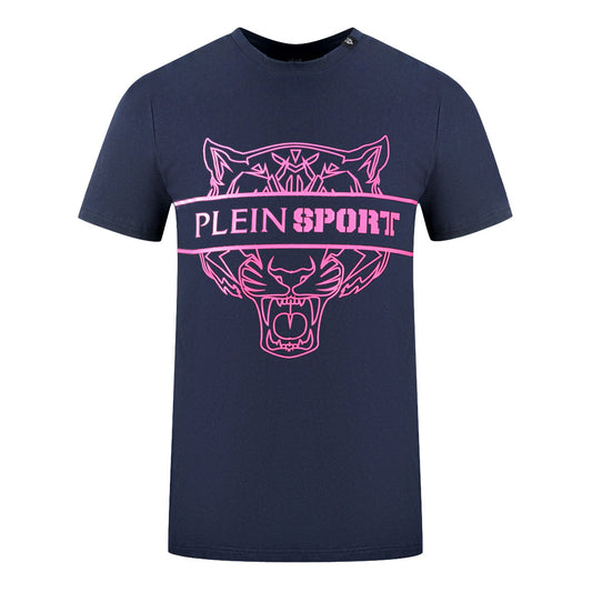 Plein Sport Tigerhead Bold Logo Navy Blue T-Shirt