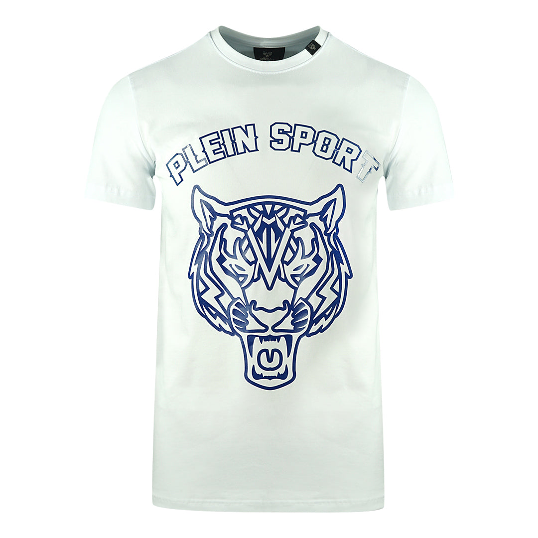 Plein Sport Large Stencil Tiger Logo White T-Shirt