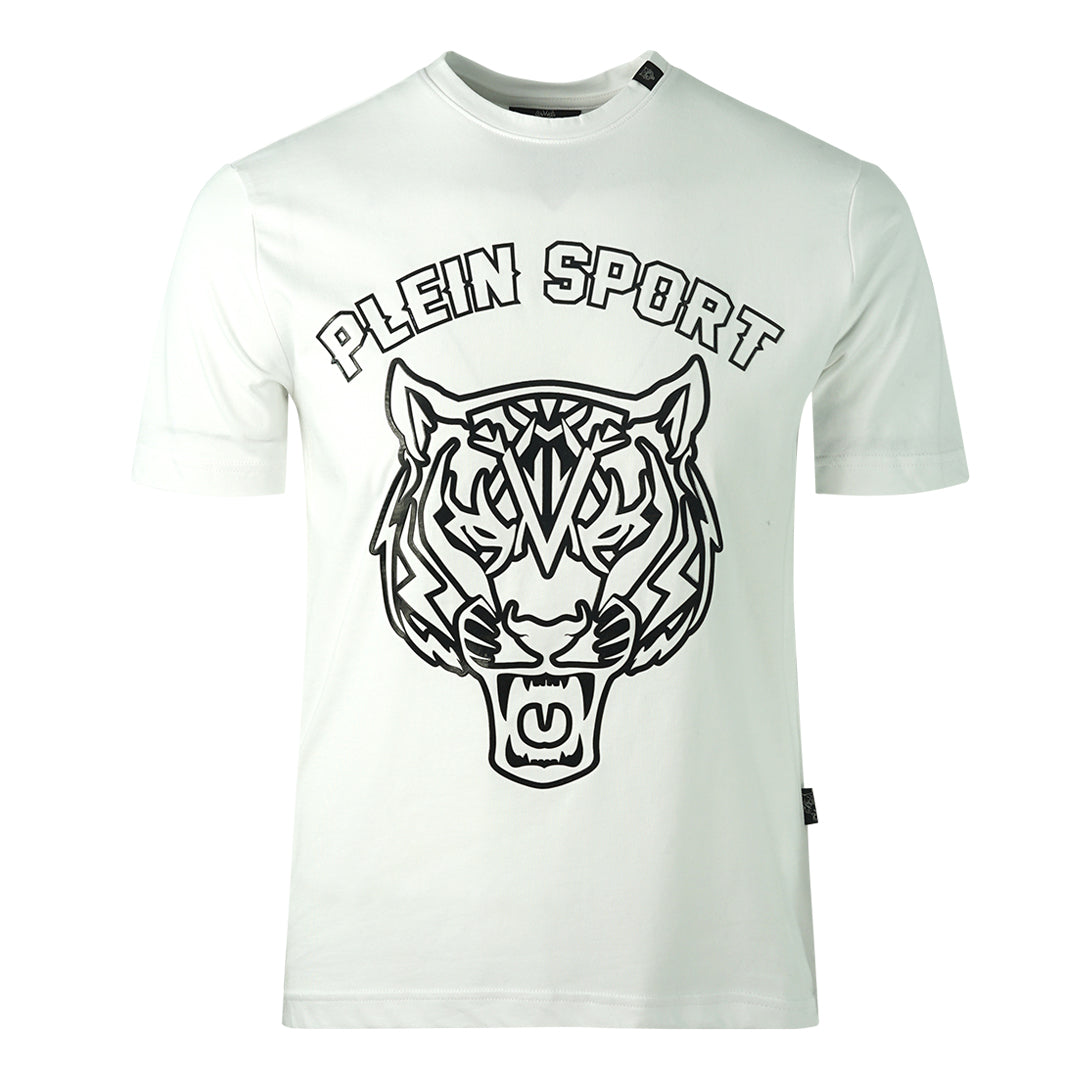 Plein Sport White Tiger Head Logo White T-Shirt
