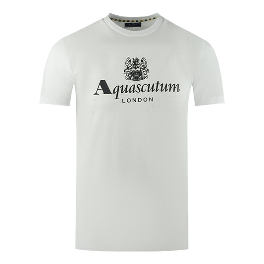 Aquascutum London Aldis Brand Logo White T-Shirt