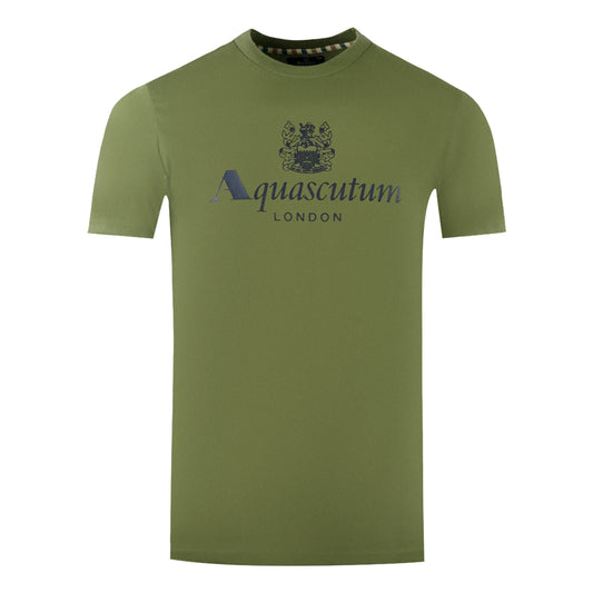 Aquascutum London Aldis Brand Logo Army Green T-Shirt