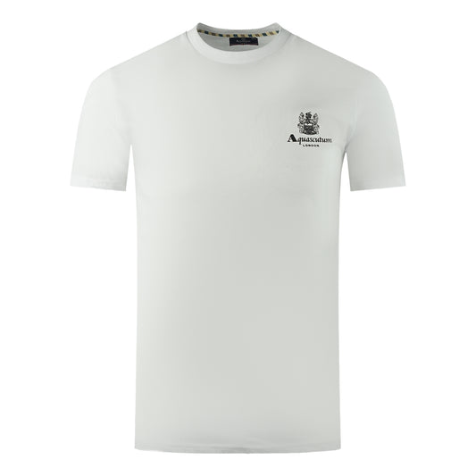 Aquascutum London Aldis Brand Logo On Chest White T-Shirt