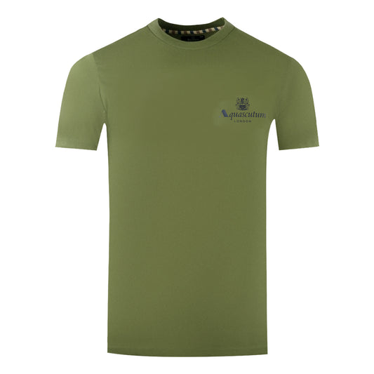 Aquascutum London Aldis Brand Logo On Chest Army Green T-Shirt
