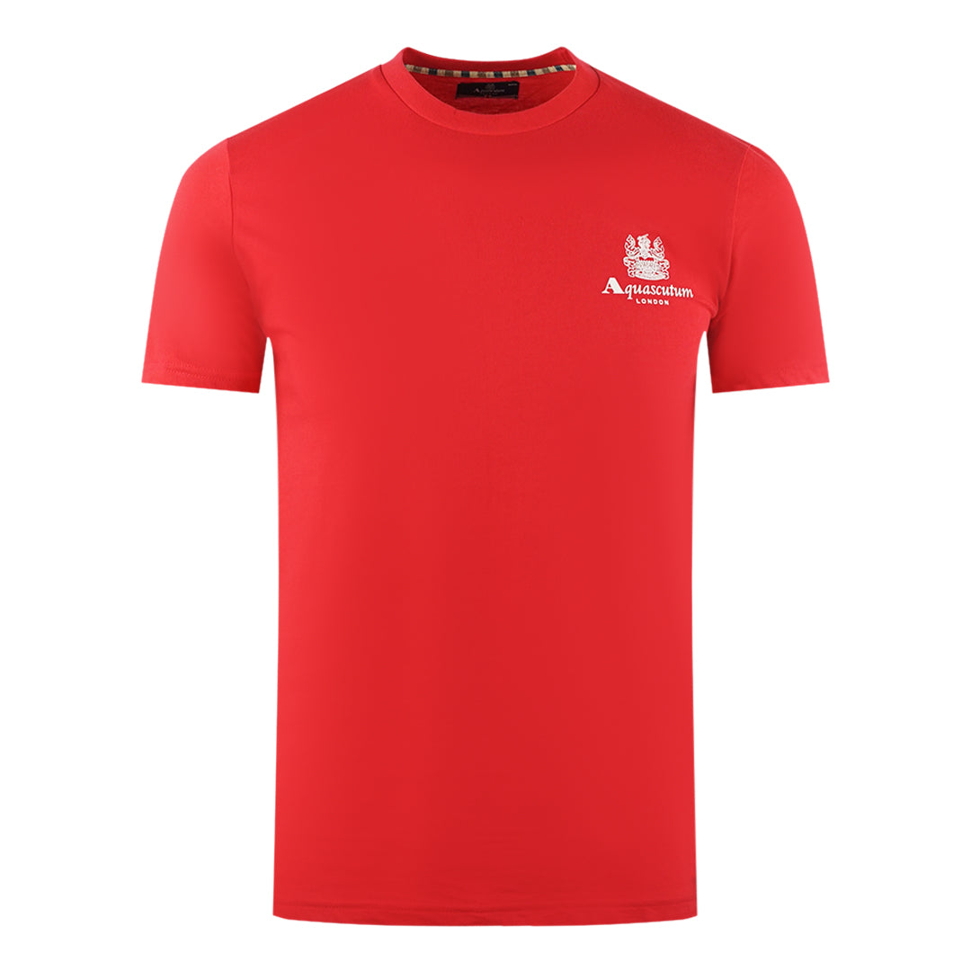 Aquascutum London Aldis Brand Logo On Chest Red T-Shirt