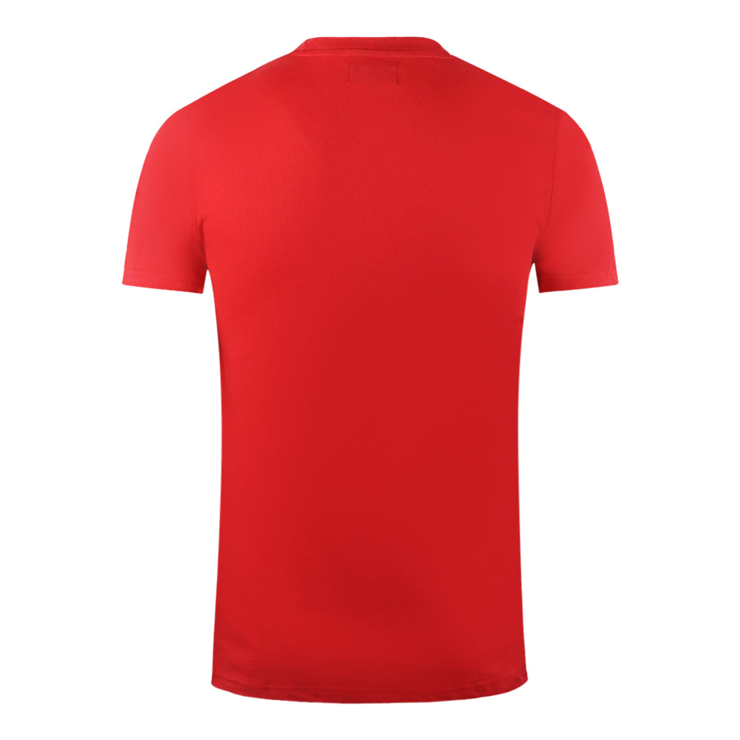 Aquascutum Large Bold London Aldis Brand Logo Red T-Shirt