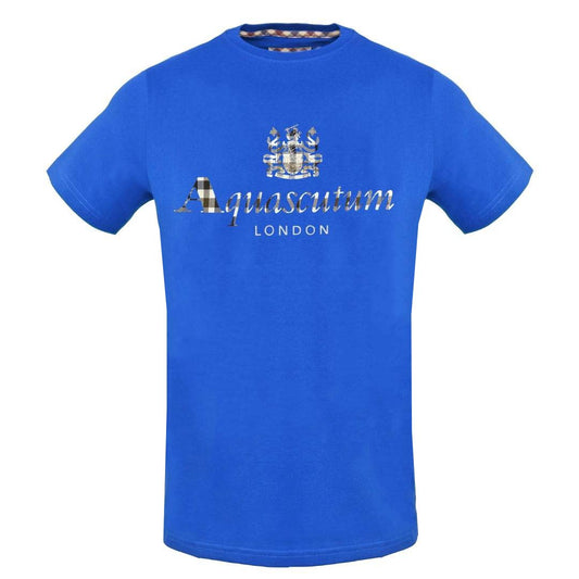 Aquascutum Classic Check Logo Blue T-Shirt