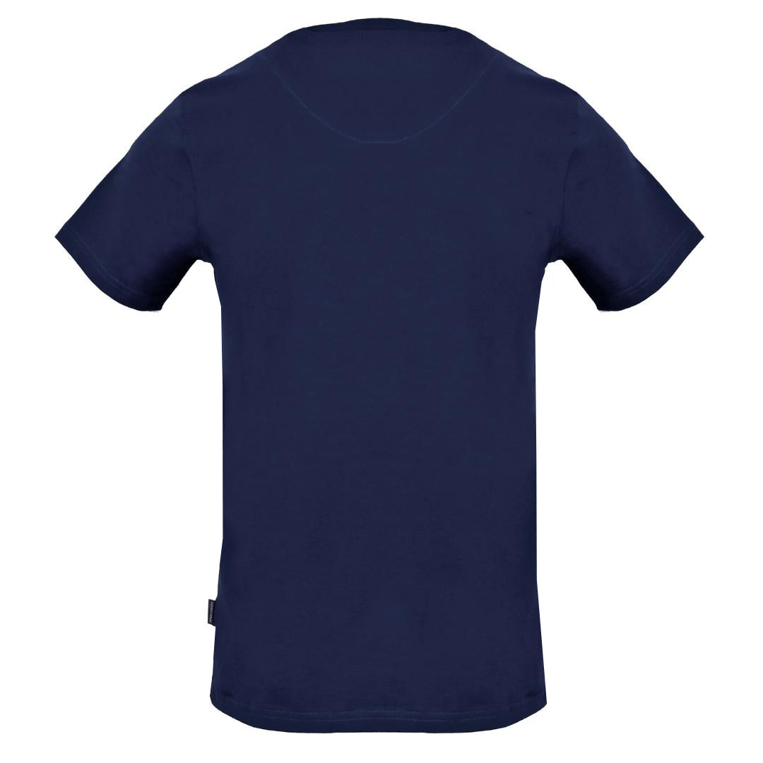 Aquascutum Classic Check Logo Navy Blue T-Shirt