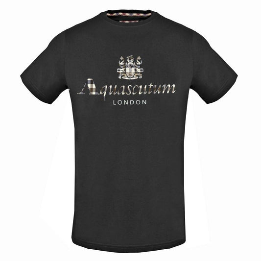 Aquascutum Classic Check Logo Black T-Shirt