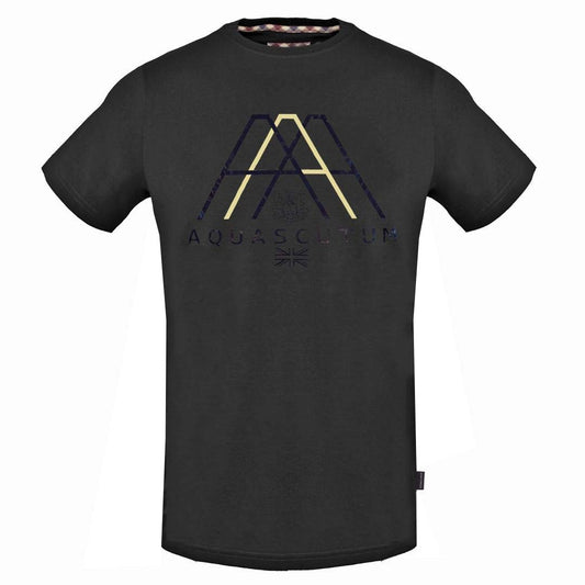 Aquascutum Triple A Logo Black T-Shirt