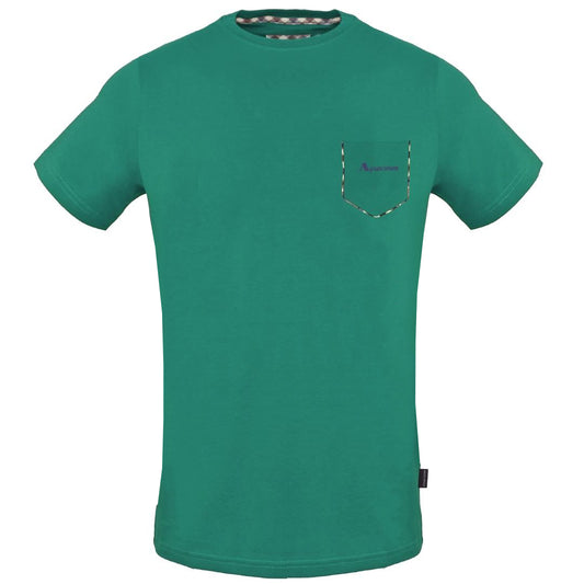 Aquascutum Check Pocket Trim Green T-Shirt - Nova Clothing