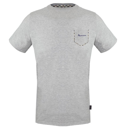 Aquascutum Check Pocket Trim Grey T-Shirt - Nova Clothing