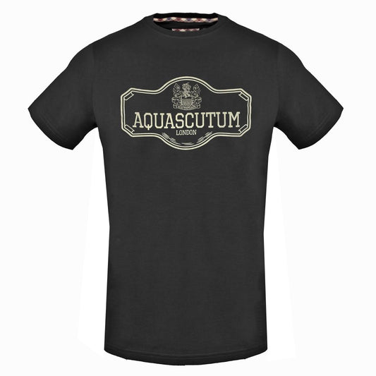 Aquascutum Sign Post Logo Black T-Shirt - Nova Clothing