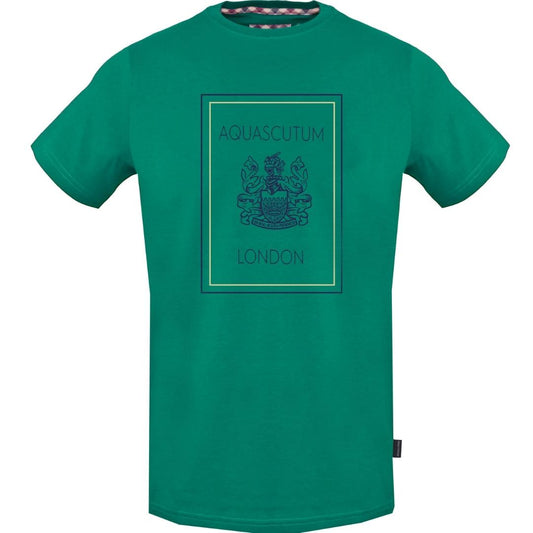 Aquascutum Navy London Logo Green T-Shirt