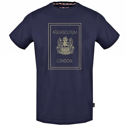 Aquascutum Gold London Logo Navy T-Shirt