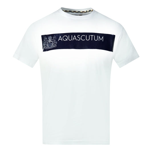 Aquascutum Block Brand Logo White T-Shirt