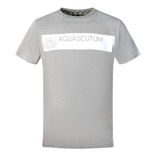 Aquascutum Block Brand Logo Grey T-Shirt