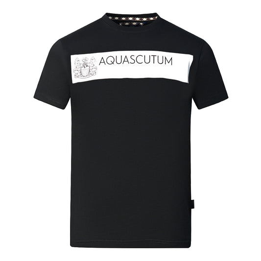 Aquascutum Block Brand Logo Black T-Shirt